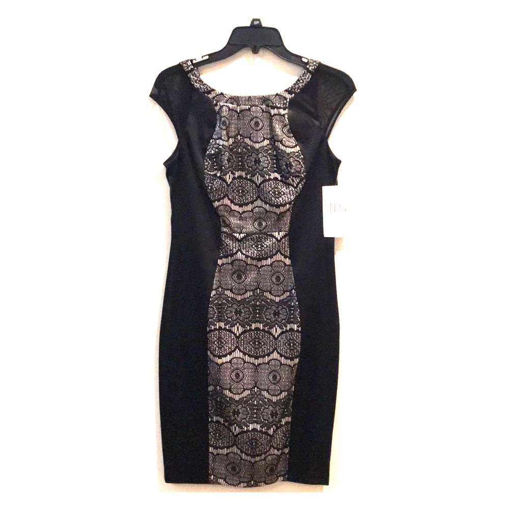 NWT Black and Cream sheath Dress